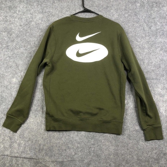 Nike Sportswear League Fleece Crew Sweatshirt Rough Green DM5460-326 Men Small - Picture 9 of 9